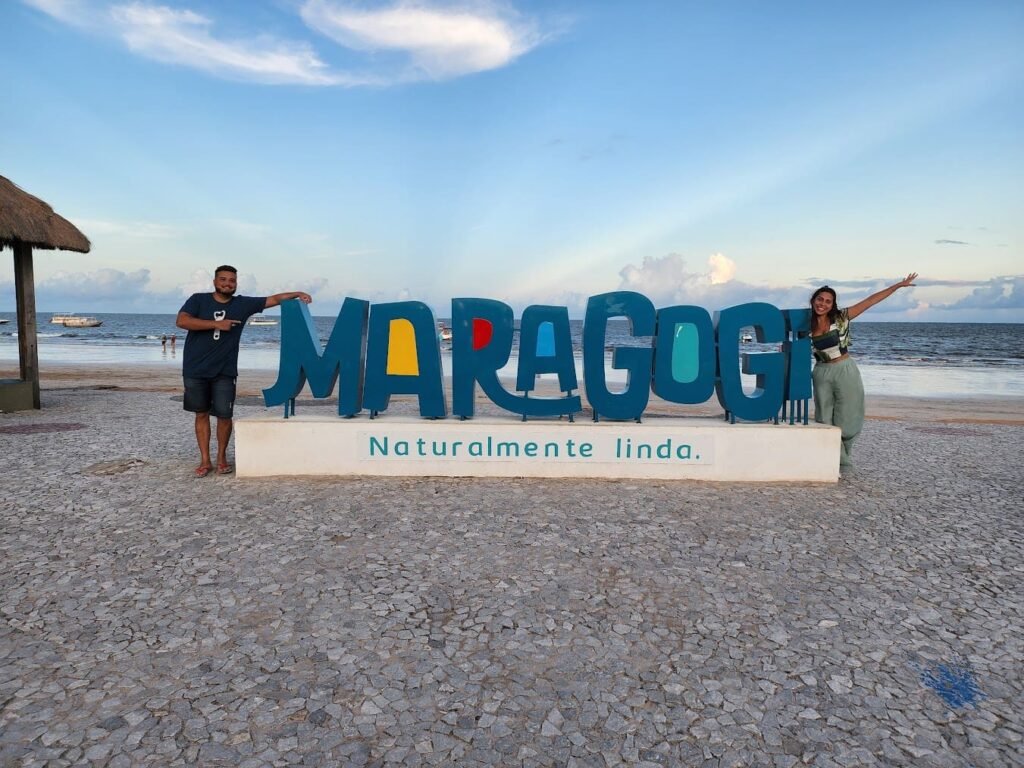 Luã e Camila no centro de Maragogi